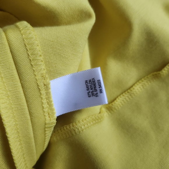 Banana Republic Yellow Knit Fit and Flare Criss Cross Midi Dress - Picture 4 of 5